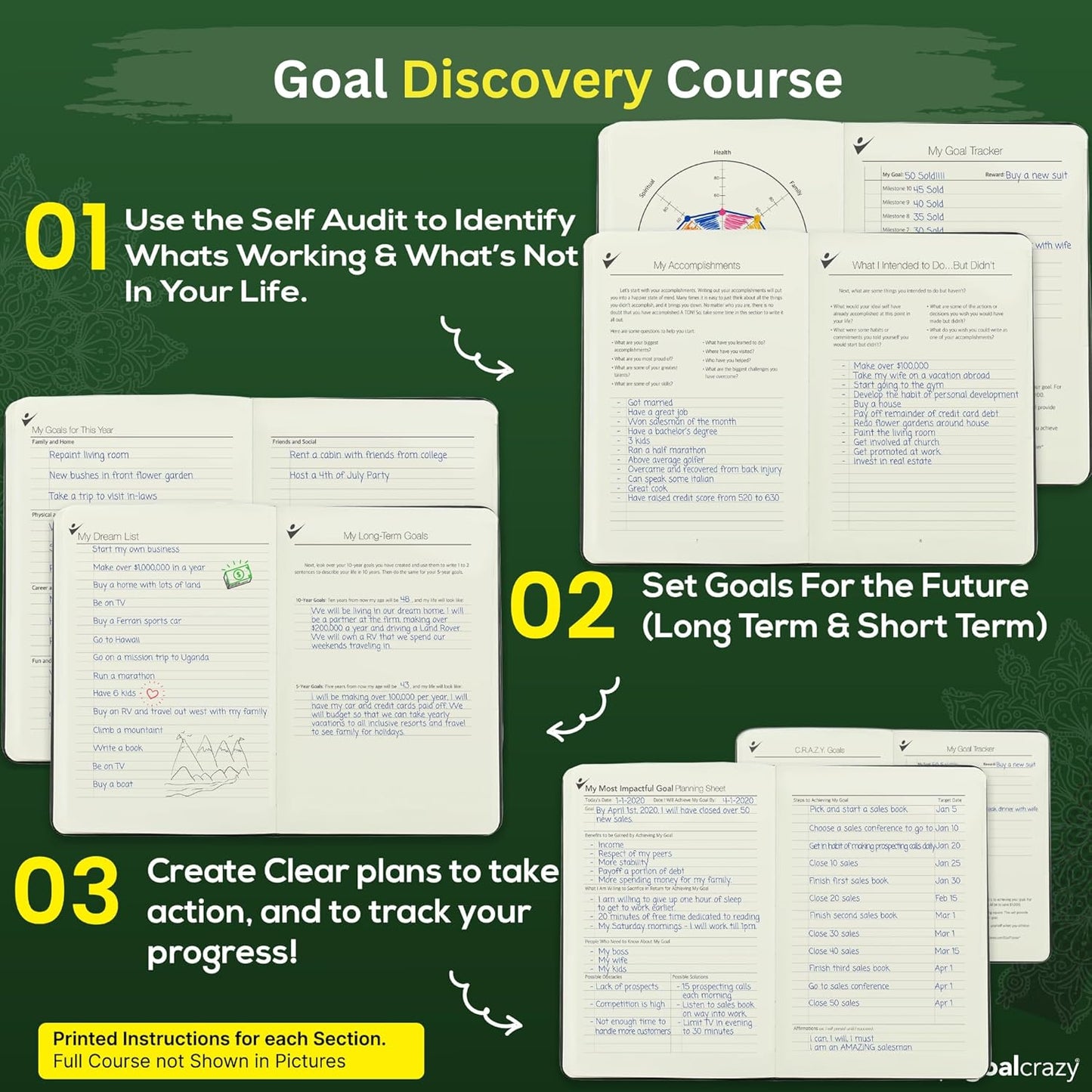 Undated Planner – 90 Day Guided Journal & Productivity Organizer, A5 Daily & Weekly Planner 2025 2026 with Goal Setting, Habit Tracker, To Do List, Academic & Work Calendar, Leather Hardcover - Forest Green