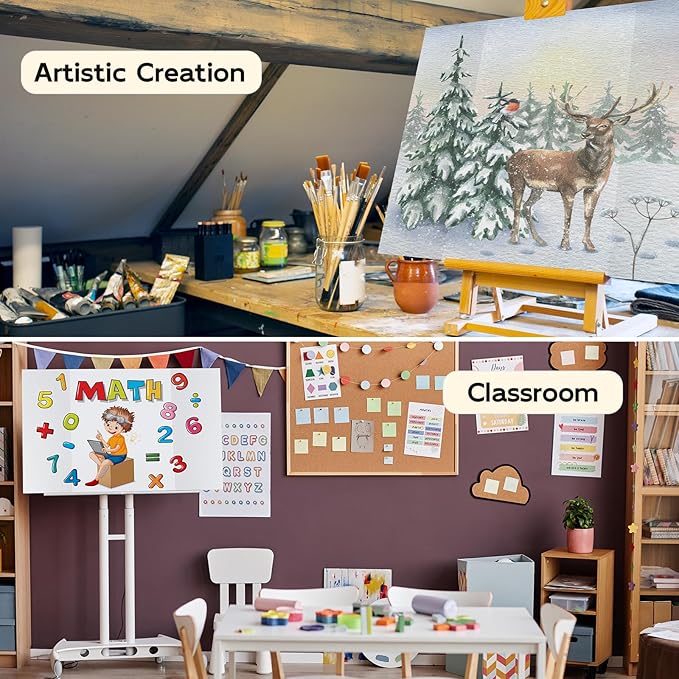 4 Pack Trifold Poster Board, 16x40 Inches White Presentation Board, Portable Display Board for Science Fair, School DIY Project and Business Exhibitions