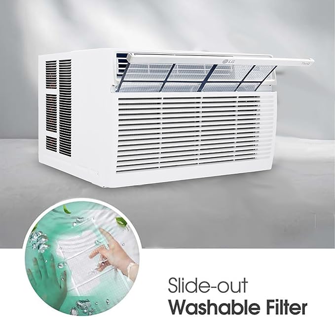 LG LW1024RD 10,000 Window Air Conditioner, 115V, 450 Sq.Ft. (18' x 25' Room Size), Quiet Operation, Electronic Control with Remote, 3 Cooling & Fan Speeds, Auto Restart, 10000 BTU, White