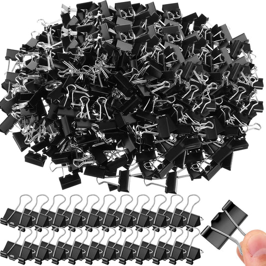 Jetec 500 Pieces 1 Inch Black Binder Clips Bulk Medium Paper Clamps Metal Paper Clips for Teachers Students Classroom Business Office and School Office Supplies