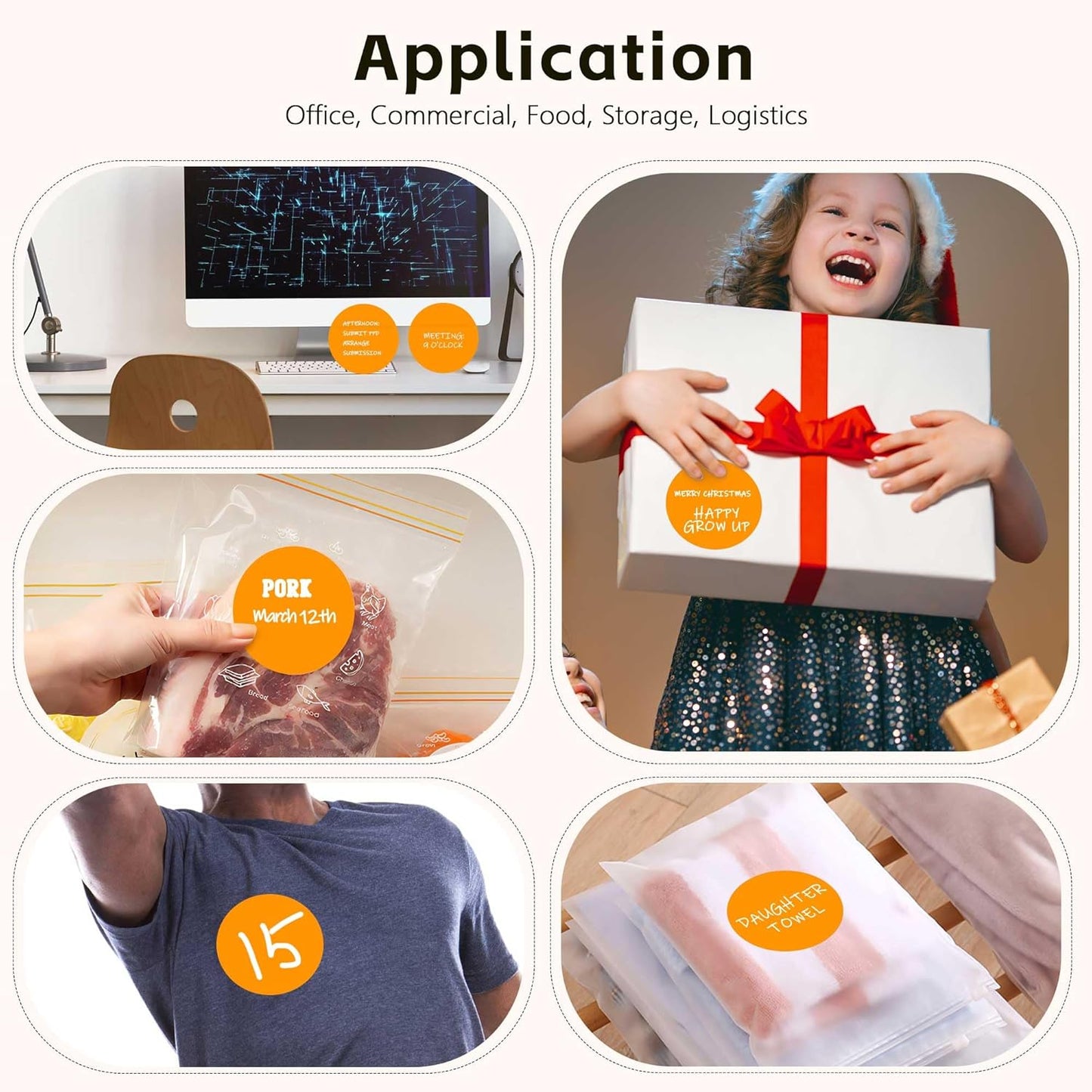 PARLAIM 3”Color Coding Labels Stickers,4Rolls/2000per Dispenser Box Round Adhesive Circle Dot Stickers for Inventory Office Home (Orange)