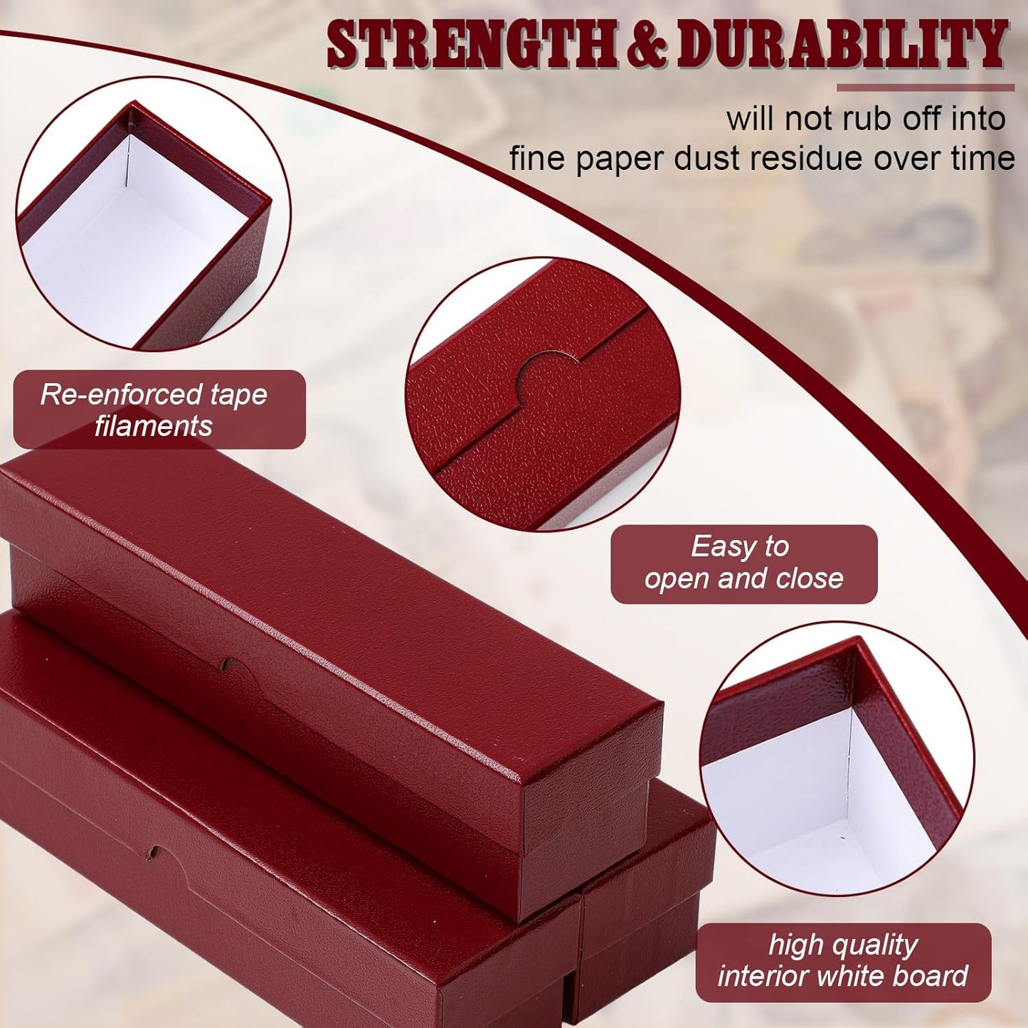 Teling 8 Pcs Coin Storage Box 2x2inch Flip Holders Collectors Coin Supplies Holders for Cents Collection Cardboard (Dark Red)