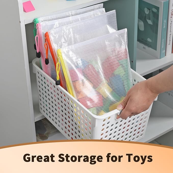 Umriox Zipper Mesh Document Pouch, 16.9x12.4 in (6 Colors, 18 Packs), Clear Zipper Pouches, Waterproof Zipper Pouches for Craft Projects Office Supplies Cosmetics Travel Storage