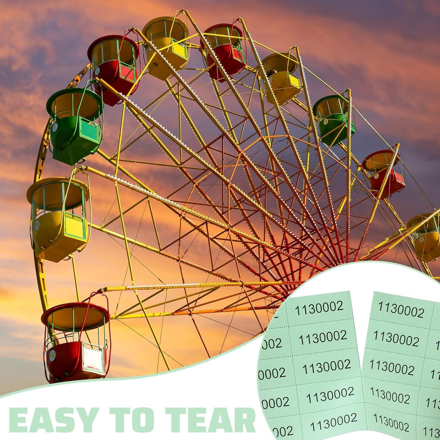 Kosiz 1000 Sheets 25 Bid Raffle Ticket Numbers Auction Tickets Chinese Auction Ticket Sheets Basket Auction Silent Auction for Events Church (Light Green)