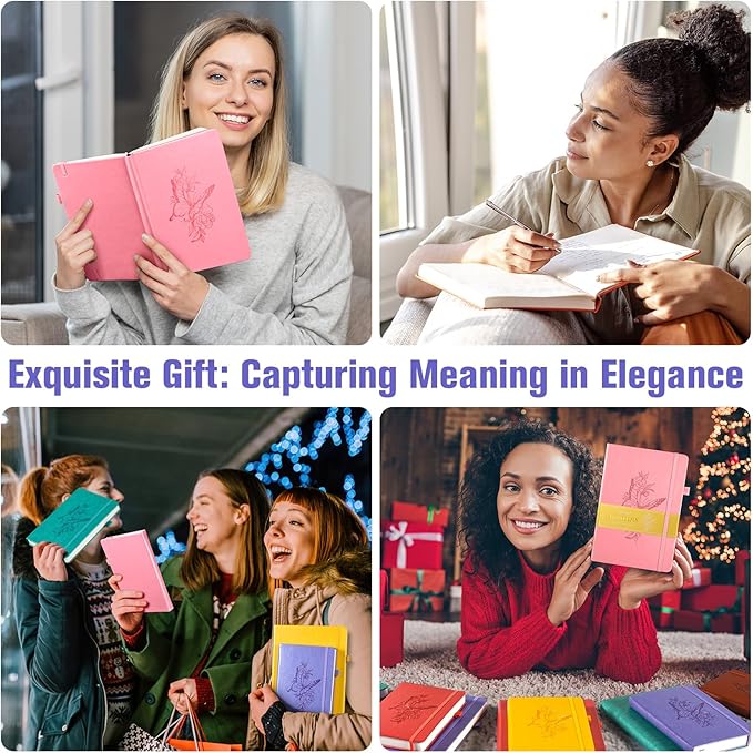 Lined Notebook Journal for Women Men, Large A4 College Ruled Notebook, 312 Numbered Pages Notebooks for Work, 100gsm Paper Daily Journal, Hardcover Vegan Leather Journals for Writing Office, Purple