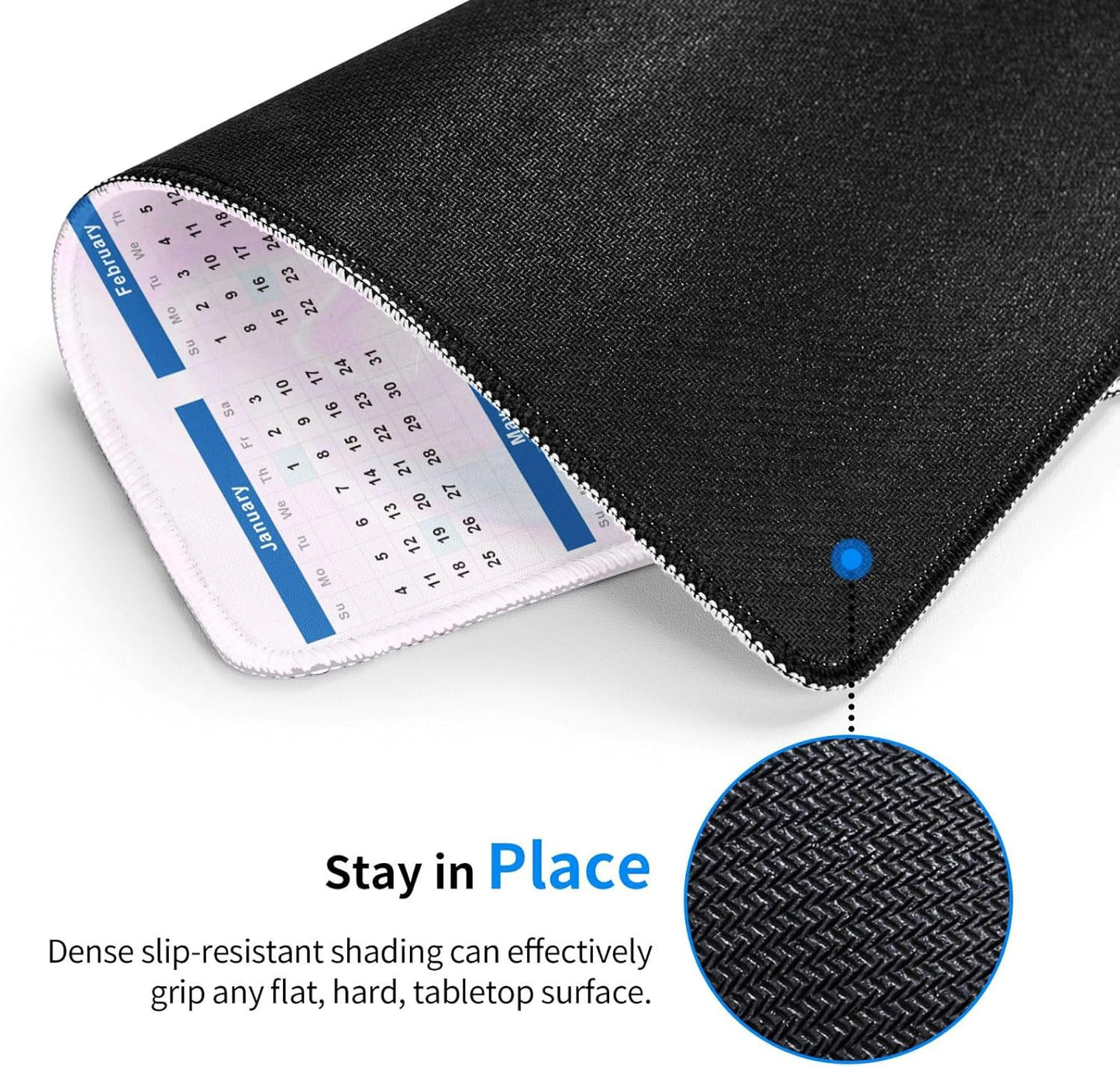 2026 Calendar Mouse Pad, Cute Calendar with Holidays Mouse Pads, Non-Slip Rubber Base Mousepad for Office Desk Computers Laptop