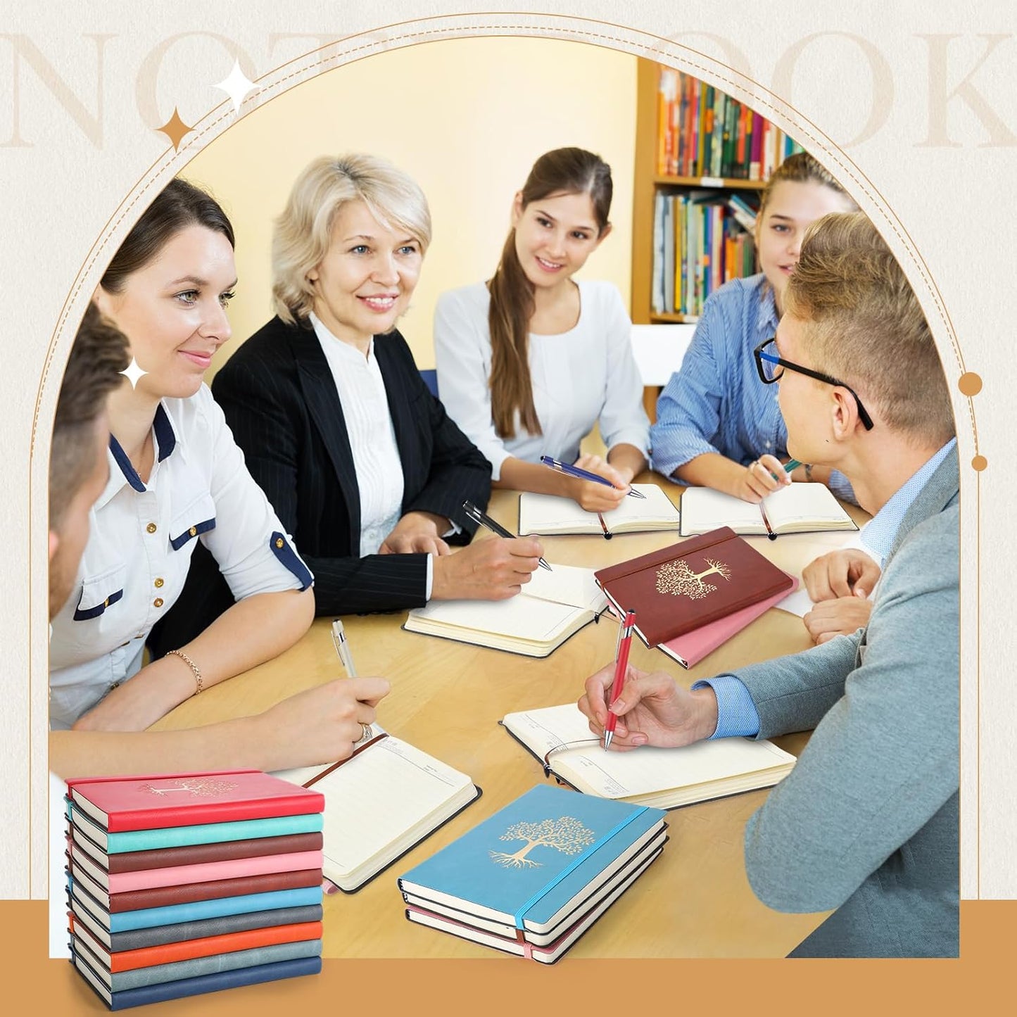 10 Pack Lined Journal Notebook A5 Leather Hardcover Journals for Writing 200 Pages 10 Colors Notepad for Travel Work School Office Business Note Taking Diary 5.7" x 8.3" (Classic Color)