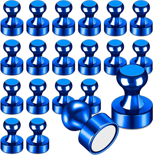 LOVIMAG 20 Pack Blue Refrigerator Magnets, Strong Neodymium Magnets for Whiteboard, Kitchen, Office, Map, Home Decorative