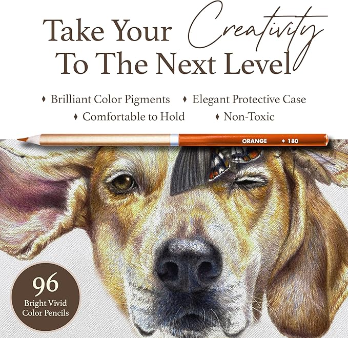 SCHPIRERR FARBEN - Premium Colored Pencils, Oil-Based Coloring Pencils, Soft-Core Color Pencil Set for Adults & Children, Non-Toxic Colored Pencil for Coloring, Sketching, & Doodling, 96 Colors