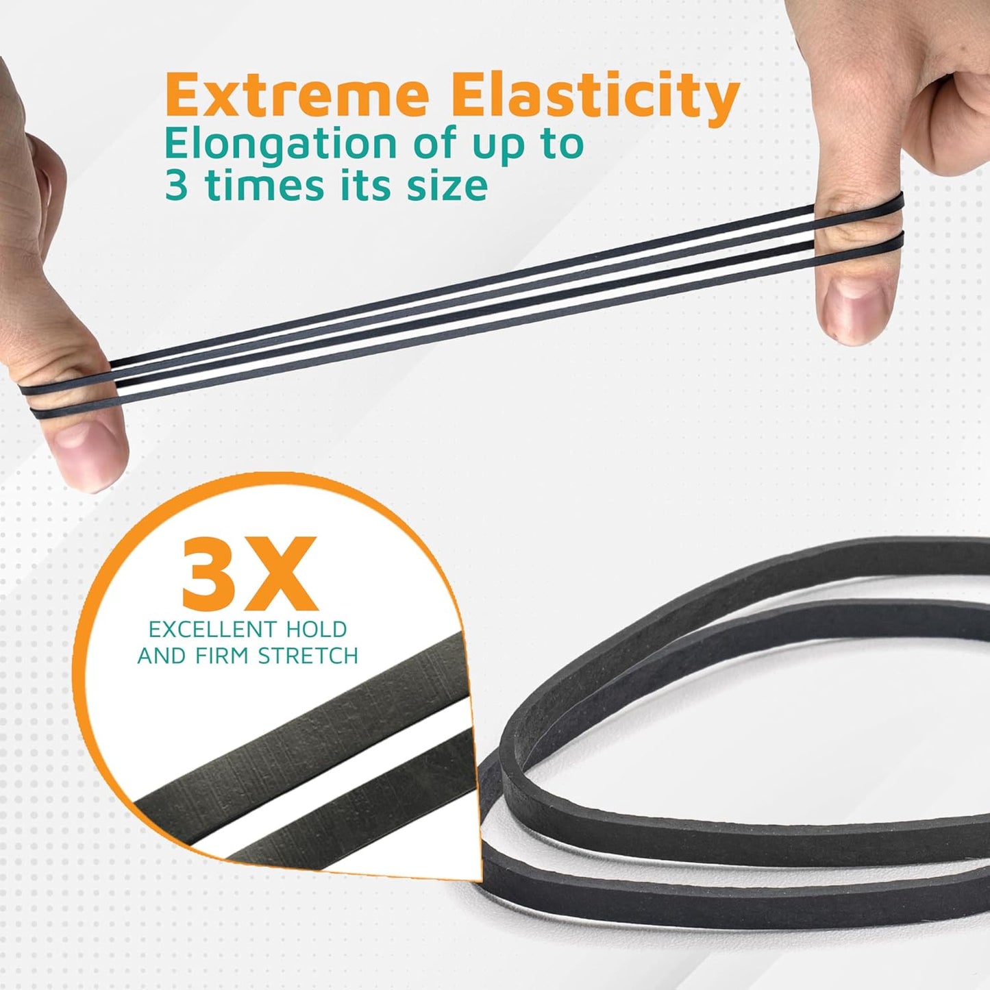 PlasticMill UV Resistant Rubber Bands Size 33 (3 1/2" x 1/8") - EPDM #33 Black Rubber Bands Office Supplies - Strong, Elastic Bands for Crafts, Cash, File Folders (100-Pack)