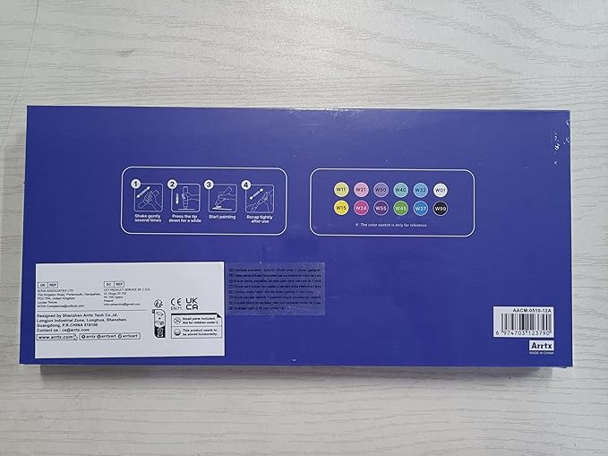 Arrtx Acrylic Jumbo Markers 10mm Broad Tips Acrylic Paint Pens for Stone, Glass, Easter Egg, Wood and Fabric Painting-No Toxic,No Odor