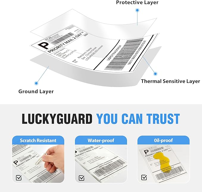 Fanfold 4" x 6" Direct Thermal Labels 1000 Thermal Printer Paper 2 Stacks Shipping Labels