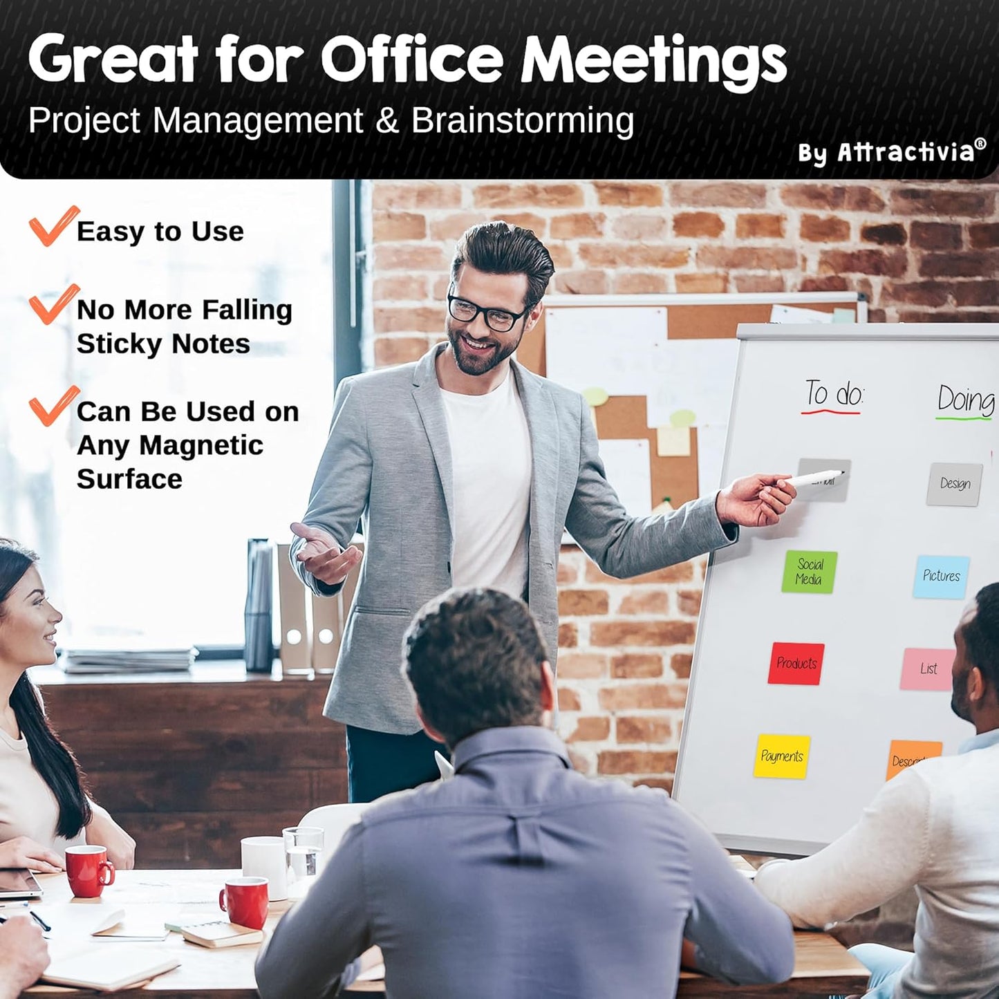 Dry Erase Magnetic Labels 2.8 x 1.8 in, Solid Colors, Small Dry Erase Magnets, 40-Pack, Colored Erasable Write-On All-Purpose Labels, for Office, Education, Home, Whiteboard