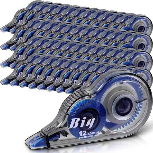 Chivao 48 Pack White Correction Tape, Classroom Correction Tape Wipe out Easy to Use Applicator Translucent Dispenser Shows for School Office Note Journal, 0.2 Inch x 39.4 Feet