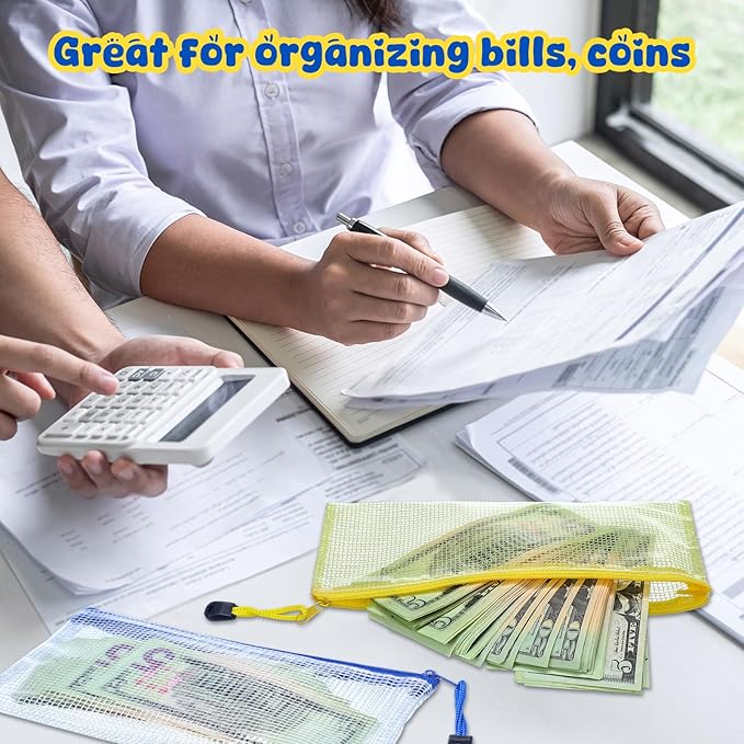 Zhehao 200 Pieces A6 Mesh Zipper Pouch Bulk Mesh Bags with Zipper Waterproof Small Pencil Pouches for School Office Supplies Organization 9.4 x 4.5 Inches(Mixed Colors)