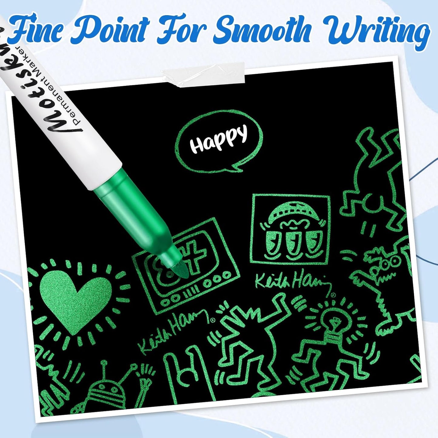 48 Pcs Metallic Permanent Markers Bulk Metallic Marker Pens Medium Tip Quick Dry Paint Pen for Classroom DIY Crafts Artist Illustration Gift Card Making(Colorful)