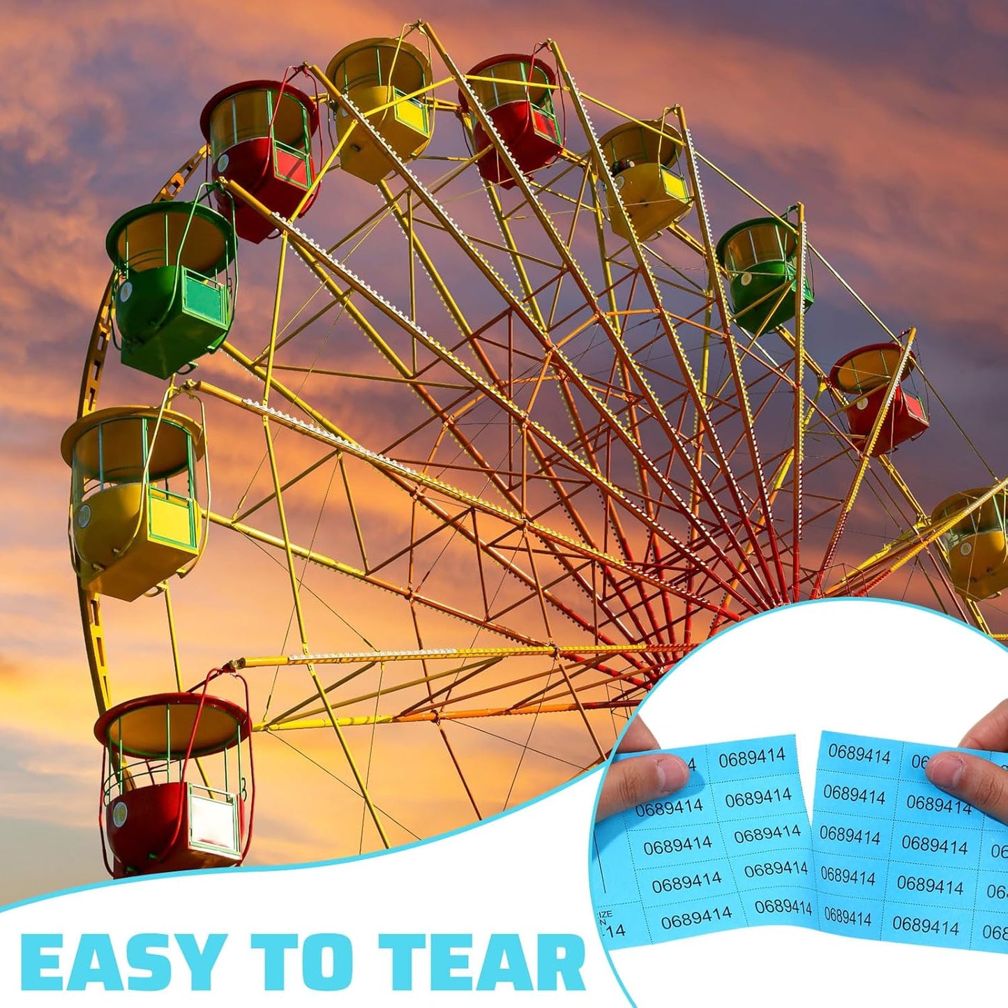 Kosiz 504 Sheets 25 Bid Raffle Ticket with Different Numbers Per Sheet Chinese Auction Tickets for Events Church Basket Auction Silent (Blue)