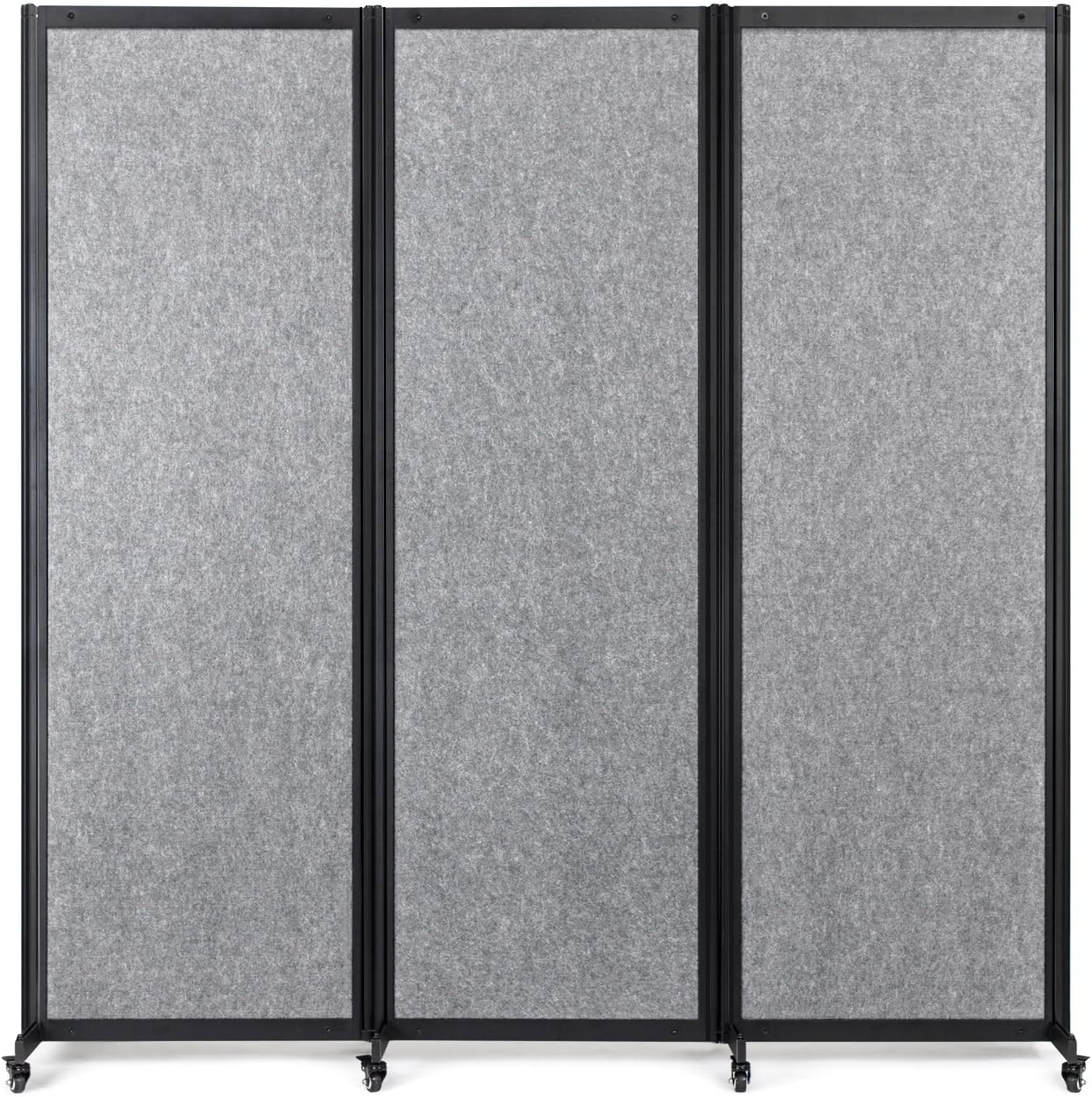 Room Partition,Office Divider,Portable Commercial Screen Dividers,Privacy Partition Separator,Classroom School Dividers,6'4"L* 6'7"H,3 Panel,Light Grey
