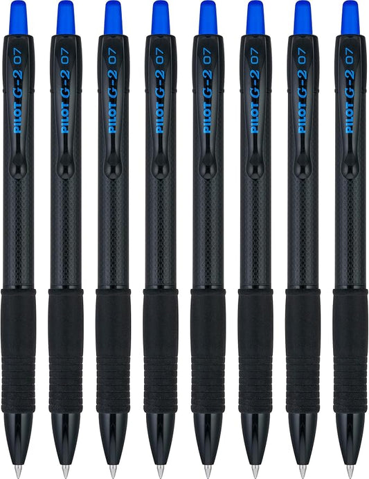 PILOT, G2 Edge Blue Premium Gel Roller Pens, Sensory Writing Experience, 8ct box, Fine Point 0.7 mm