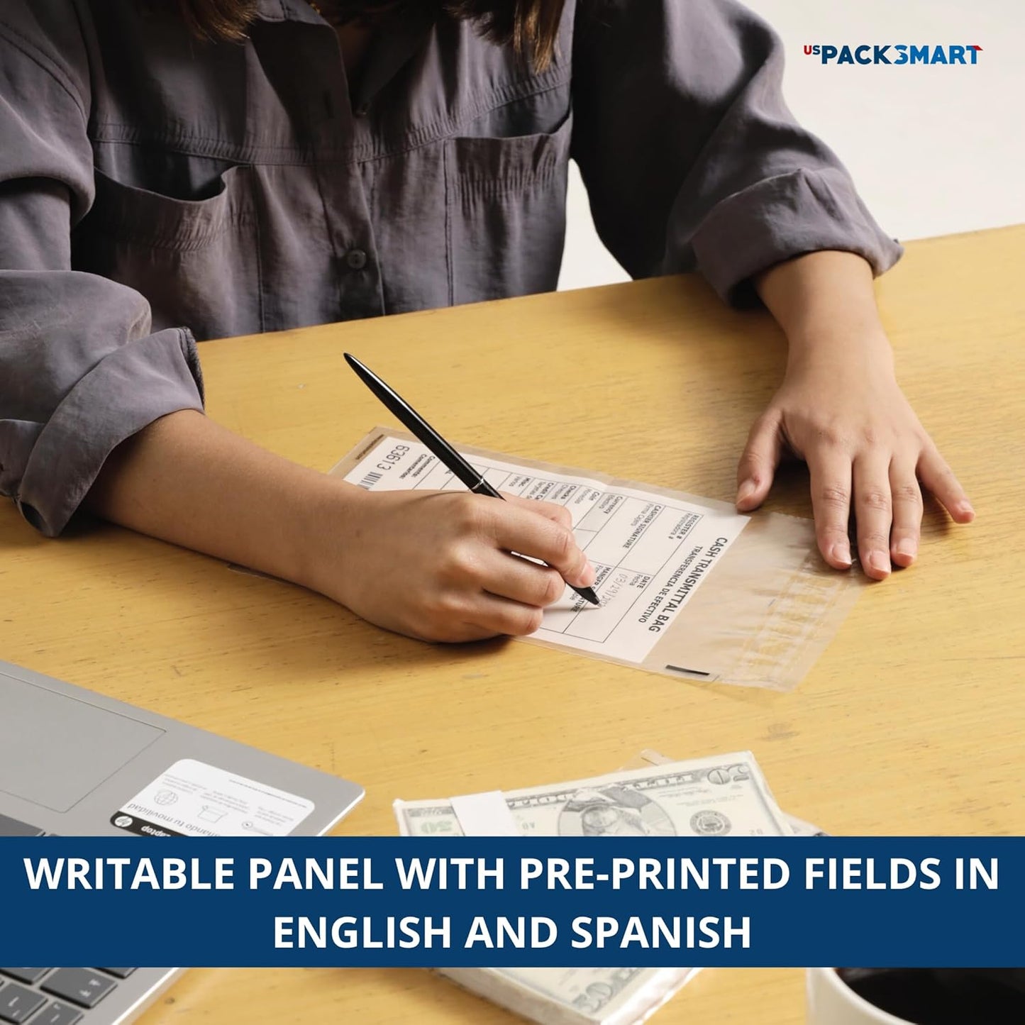 Clear Bank Deposit Bags 6"x9" 500-pack | Secure Bank Cash Transmittal Envelopes for Cash, Coins, Credit Cards, Checks, and More | Numbered, Self-Sealing, and Permanent Adhesive