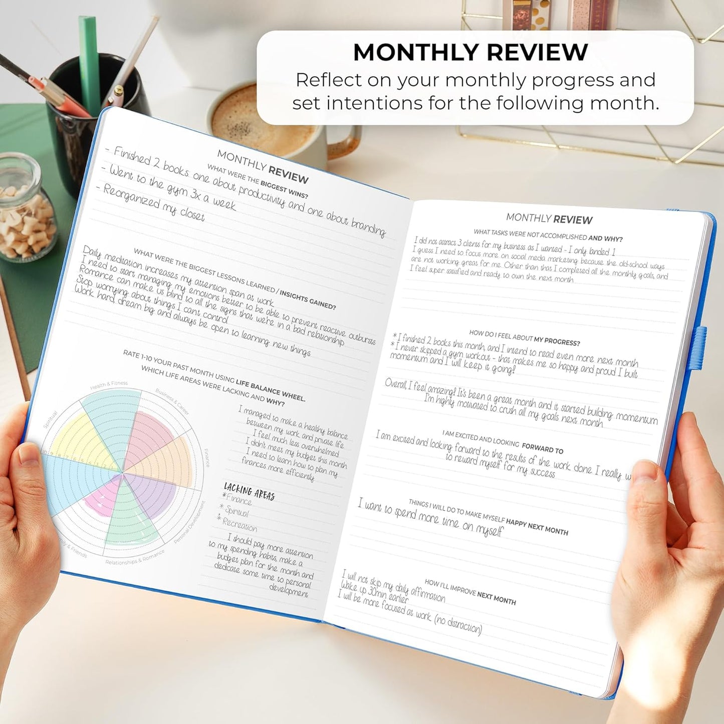 Clever Fox Planner PRO Schedule – Undated Weekly & Monthly Life Planner with Time Slots, Appointment Book & Daily Organizer, A4 (Blue)