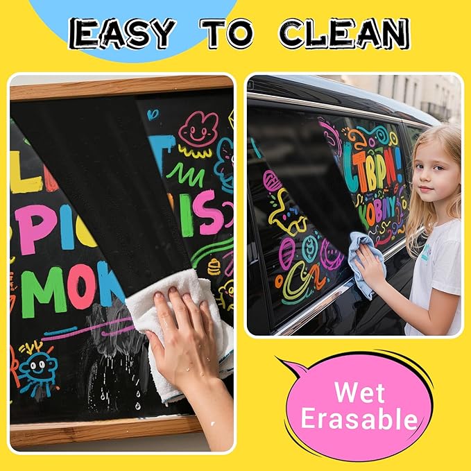 Jumbo Chalk Window Markers for Cars Glass Washable: 8 Colors Liquid Chalk Markers Pen with 10mm Wide Tip, Chalkboard Marker, Window Paint Marker for Car Window, Blackboard, Auto Windshield Decorations