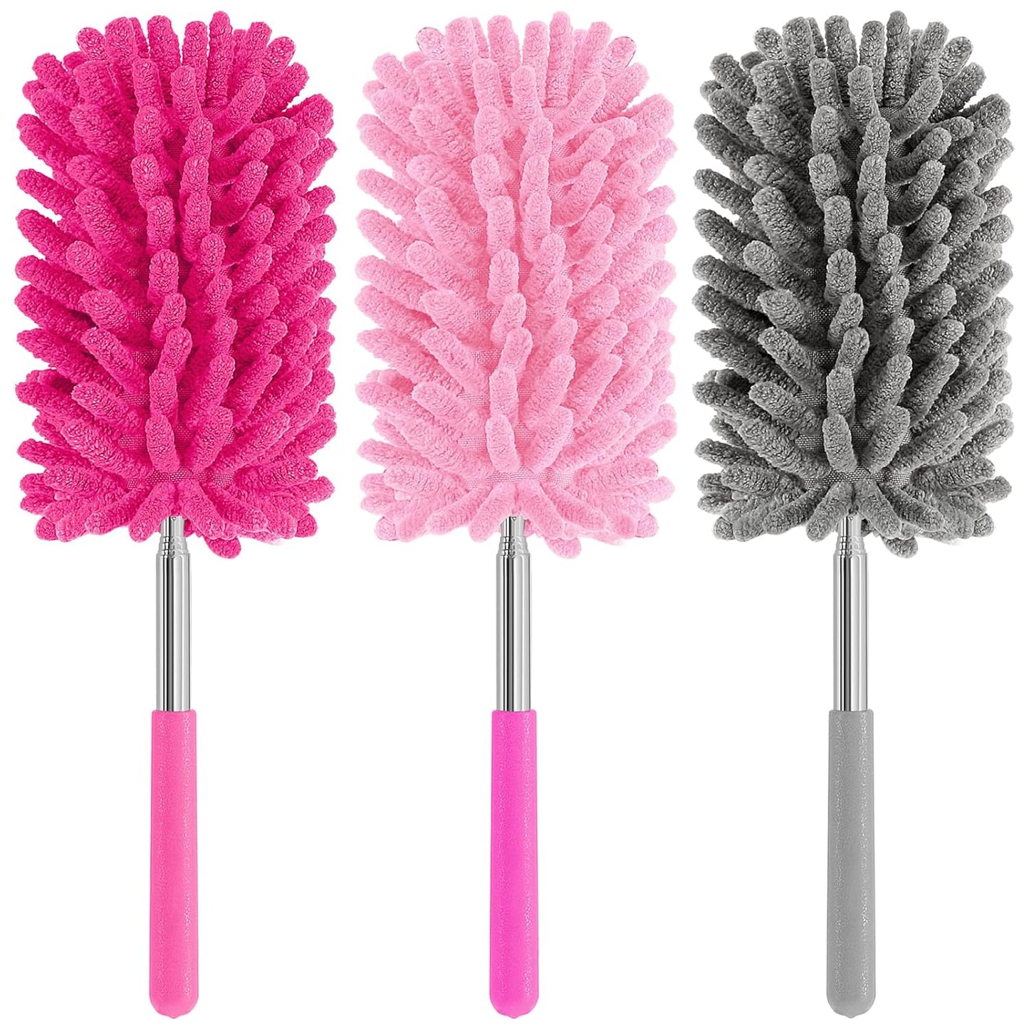 Mini Duster for Cleaning, 360° Bendable Hand Dusters with Extension Pole, Washable Small Duster for Car Interior, Office, Furniture