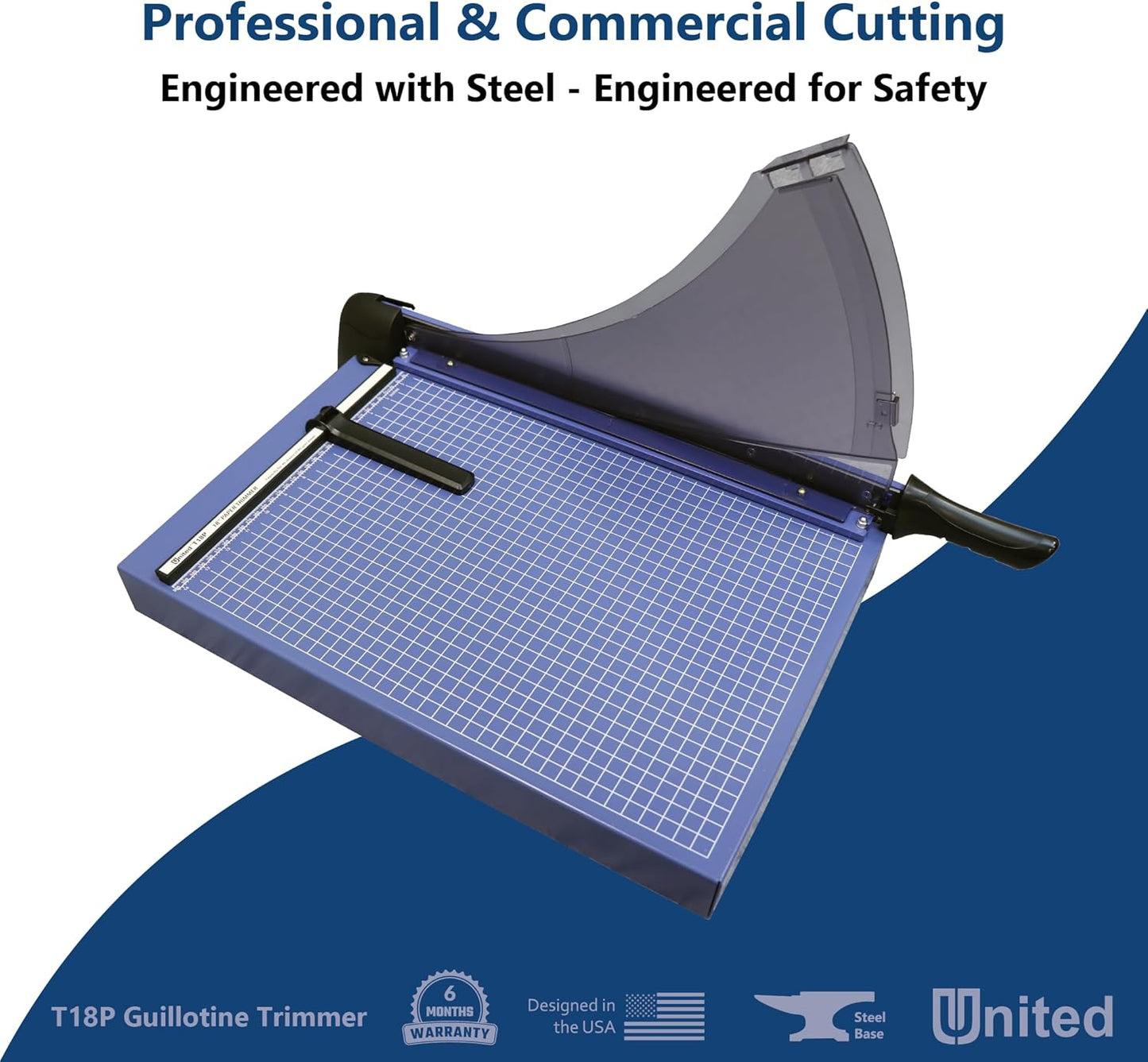 United Office Products T18P Professional Guillotine Paper Trimmer, Sturdy Metal Base, 18" Cut Length, 40 Sheet Capacity, Paper Cutter for Offices, Schools and Crafts
