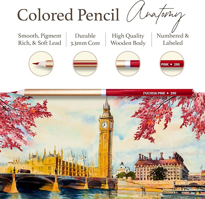 SCHPIRERR FARBEN - Premium Colored Pencils, Oil-Based Coloring Pencils, Soft-Core Color Pencil Set for Adults & Children, Non-Toxic Colored Pencil for Coloring, Sketching, & Doodling, 96 Colors