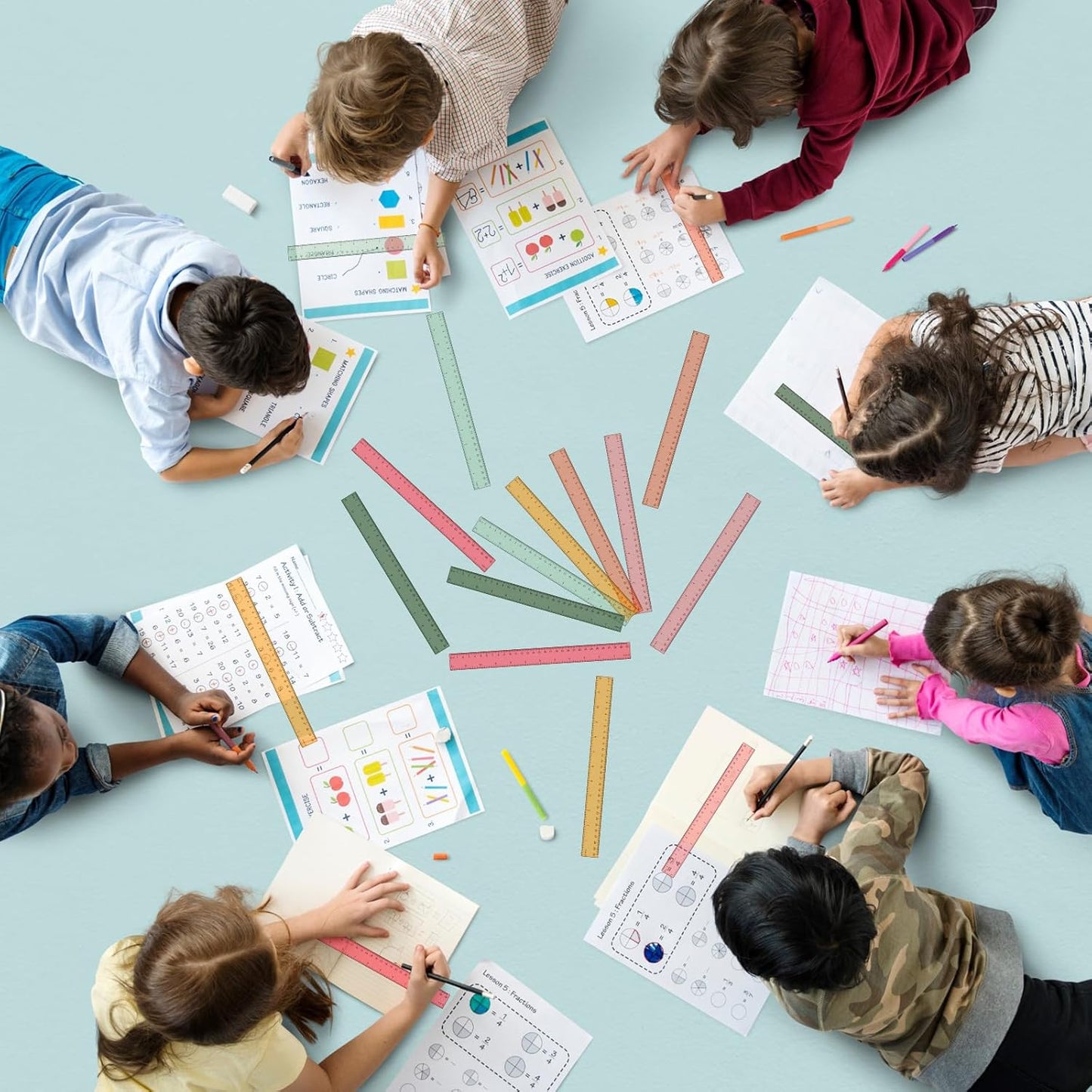 Panelee 306 Pcs 12 Inch Plastic Ruler Color Transparent Colorful Metric Clear Ruler with Inches and Centimeters for Kids School Home Classroom Office Back to School Gifts Supplies