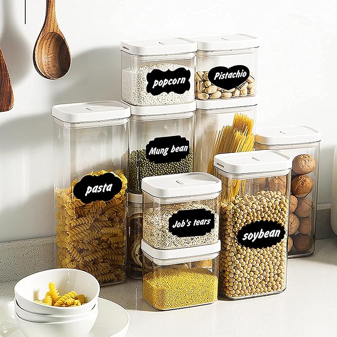 White Liquid Chalk Markers Set, Pack of 10 White Chalkboard Paint Pens with 12 Chalkboard Labels, 5 Stickers, Perfect for Chalkboards, Bistro Boards, Glass and Metal