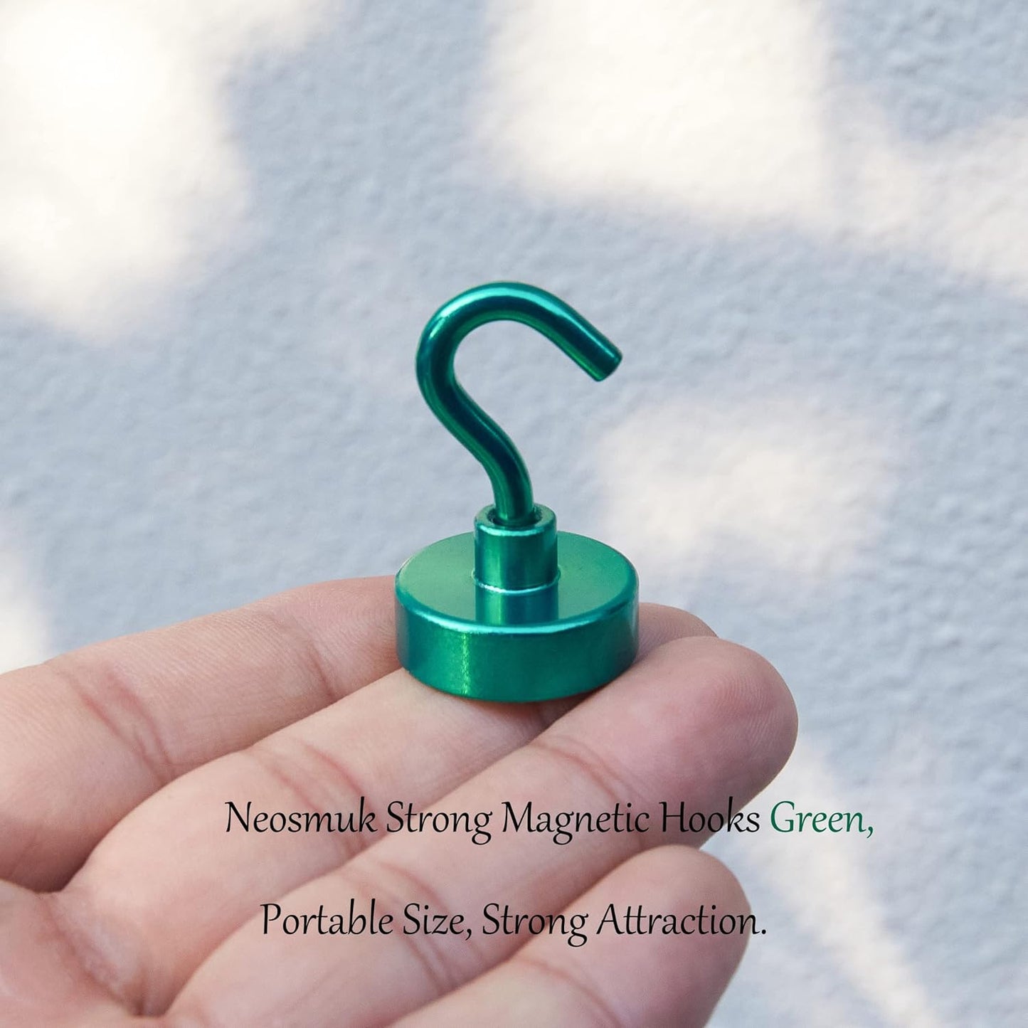 Neosmuk Magnetic Hooks,Heavy Duty Earth Magnets with Hook for Refrigerator, Extra Strong Cruise Hook for Hanging, Magnetic Hanger for Cabins, Grill (Green, 4 Pack)