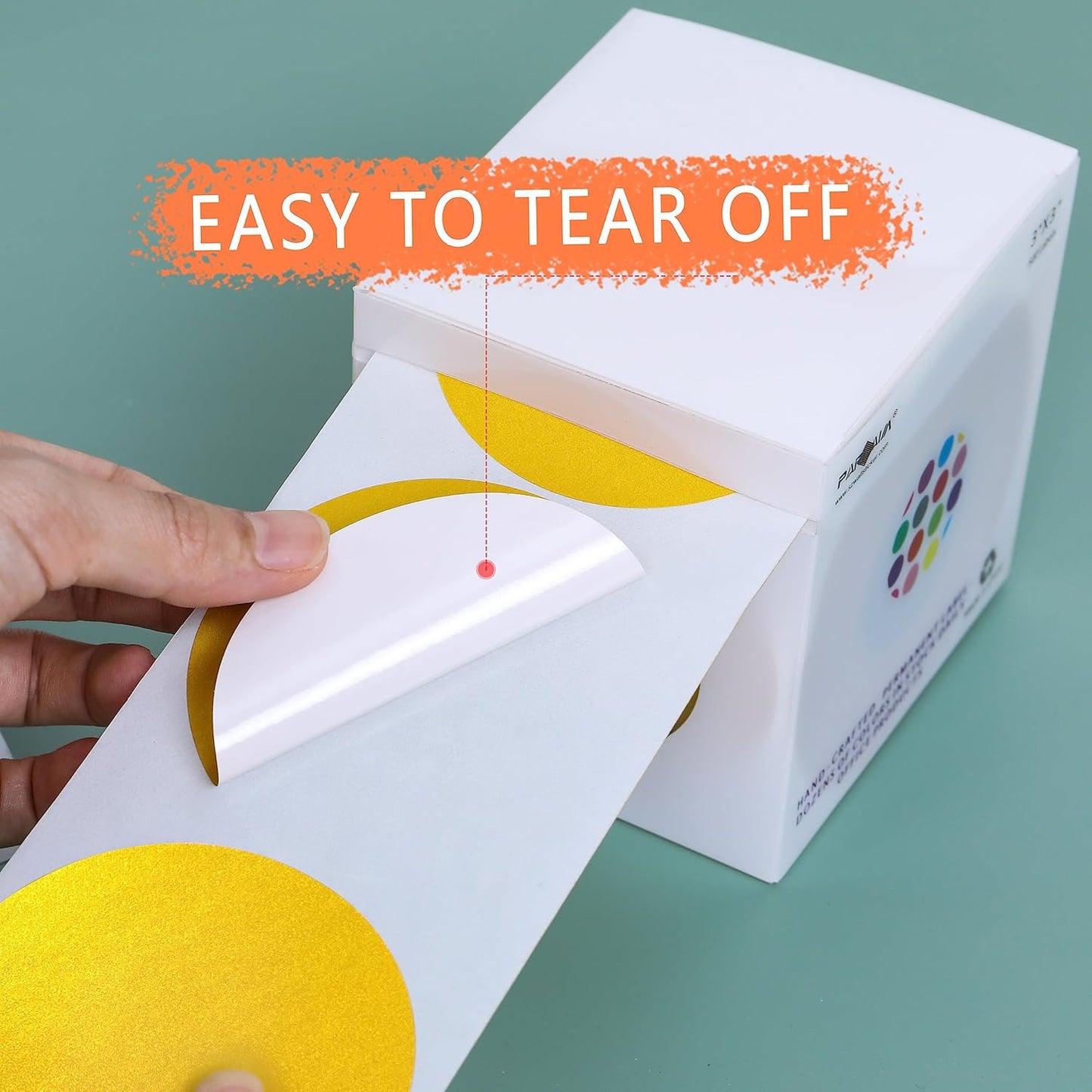 PARLAIM 3 Inch Round Color-Code Dot Stickers, 500PCS Inventory Labels Color Code Stickers Dispenser Box,Gold Circle Sticker Labels for Inventory &Family School Storage Bins Label (Gold)