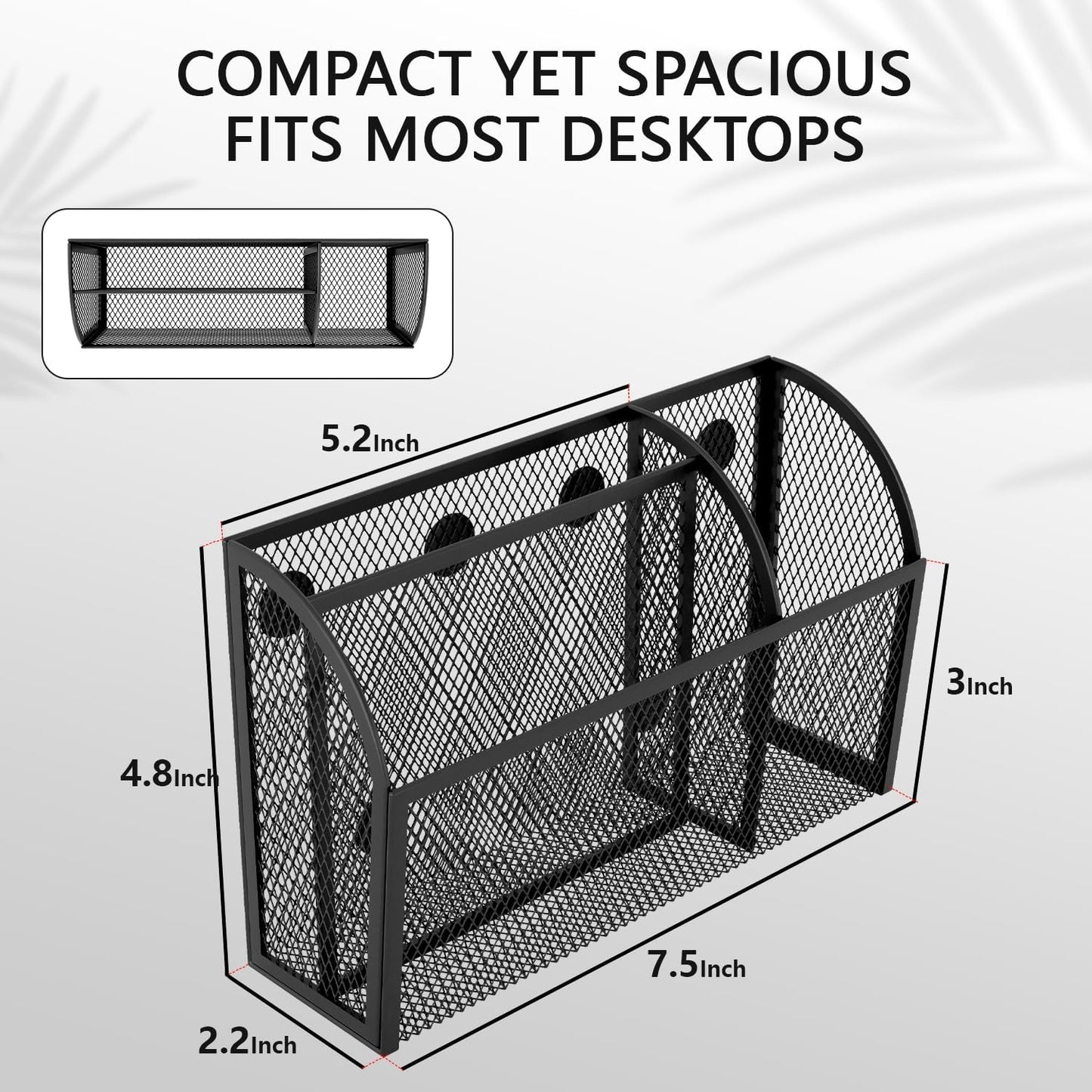 Magnetic Pencil Holder Markers Dry Erase Holder for Whiteboard 3-Grid Locker Organizer for Fridge, Home, School and Office