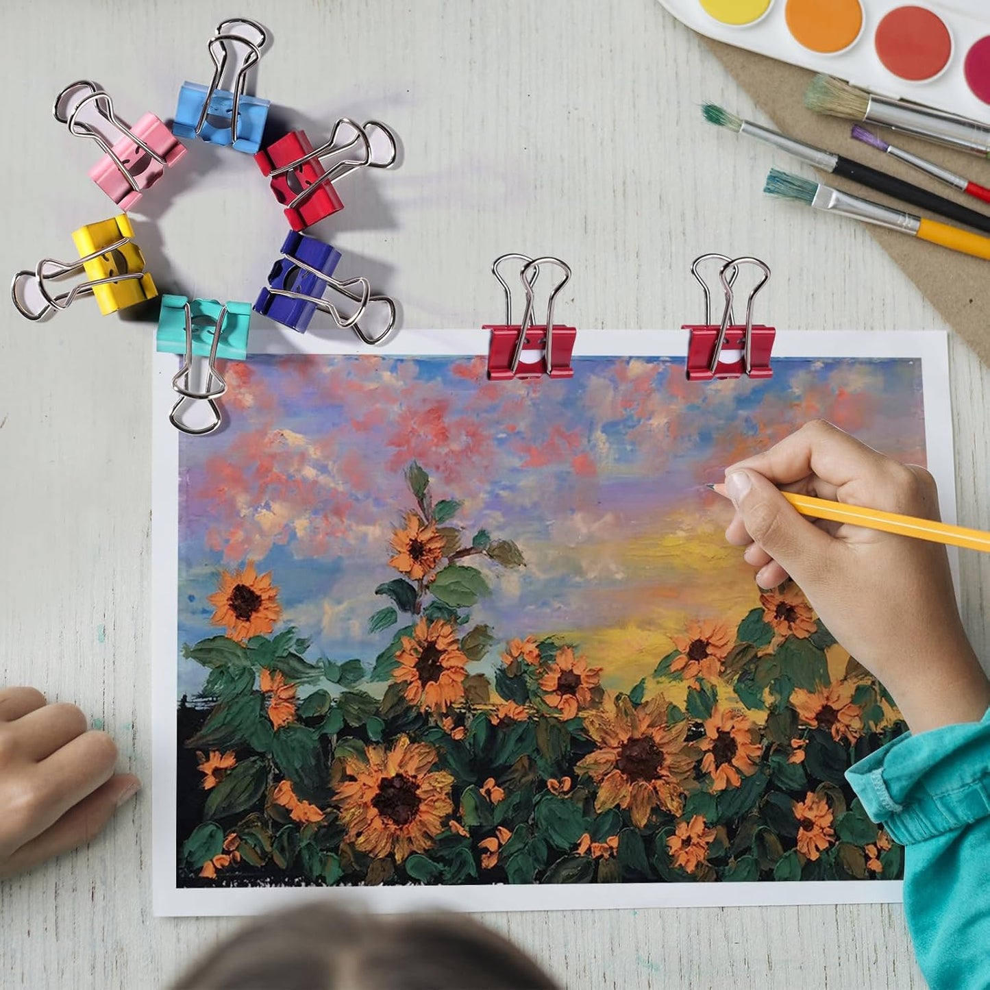 Ufmarine 60 Pcs Small Binder Clips 3/4 Inch, Cute Smiling Binder Clips for Officee