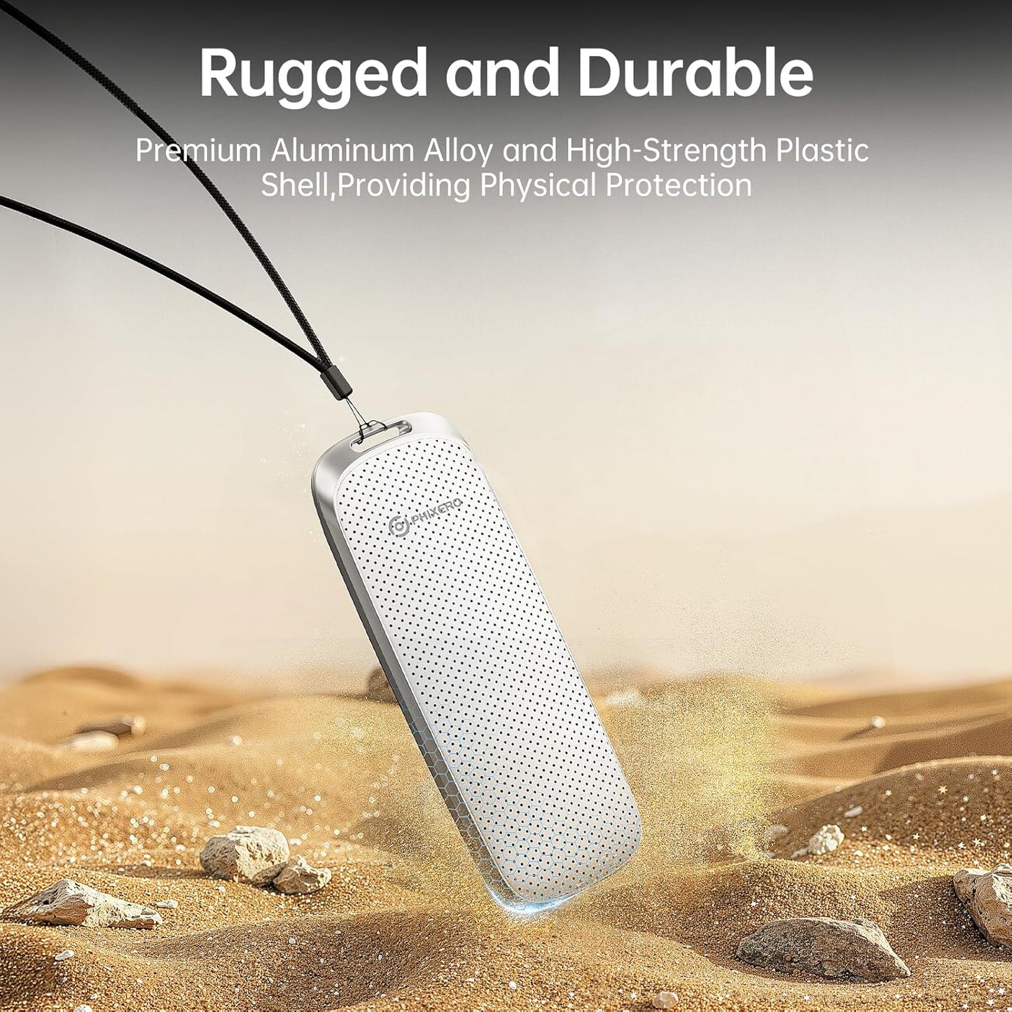 PHIXERO P10PRO External NVMe SSD 256GB, Up to 1050MB/s, USB 3.2 Gen2, Includes 2-in-1 USB C Cable, Portable Hard Drive for iPhone 15+/Android/Windows/Mac, White