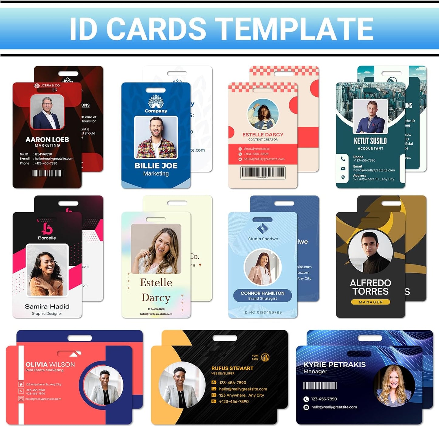 Custom Id Badge Custom Id Card Identification Badges Customizable Personalized Name Badge Customize Name Tag Photo Logo Employee Work Office Volunteer Customized Personal (Vertical-6)