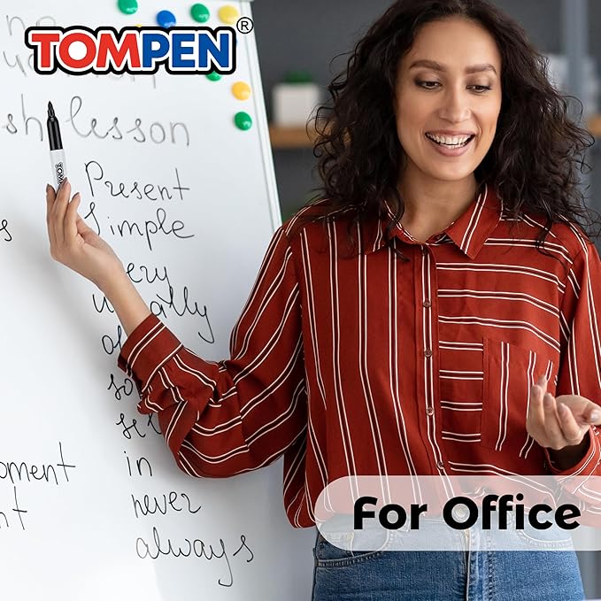 Dry Erase Markers Fine Tip,Black,48 Count Bulk,Thin Erasable Whiteboard Markers with Low Odor Ink Quick-Drying for Calendar Boards Office Home School Writing Planning