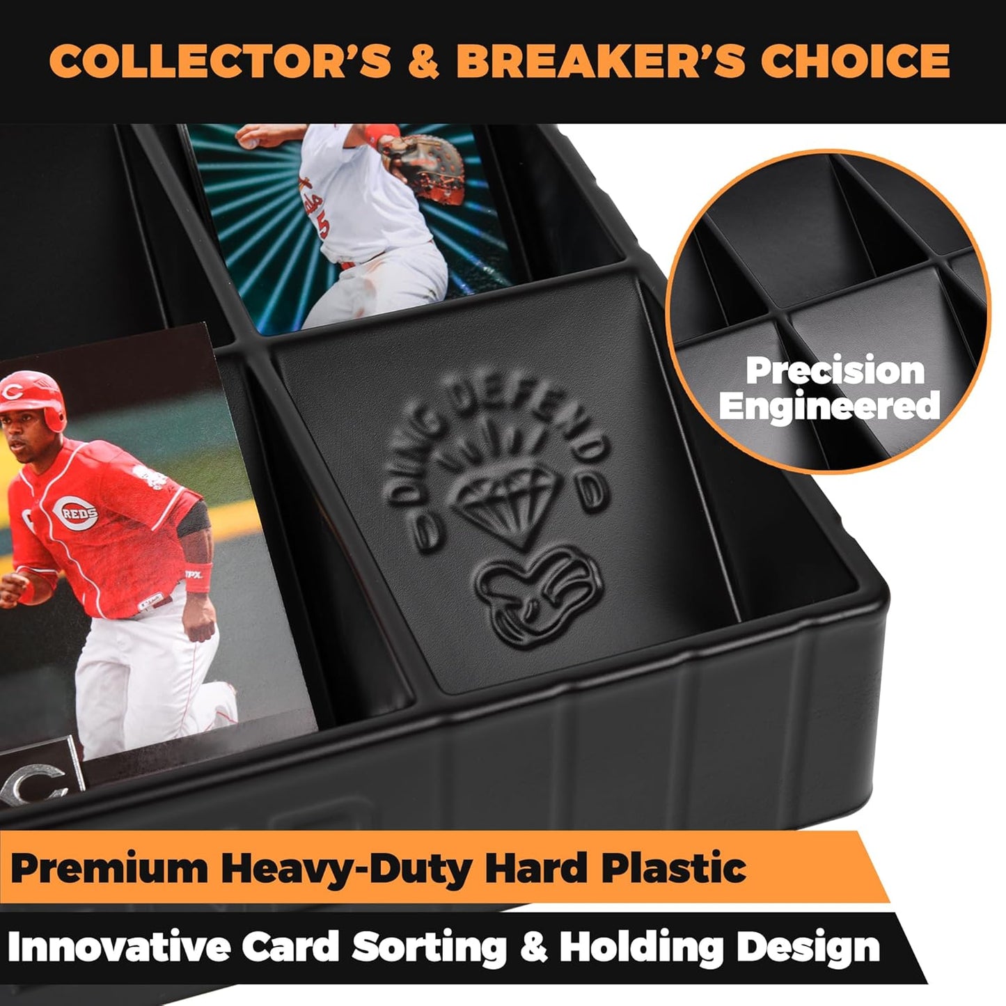 2 Pack Card Sorting Tray - Stackable Trading Cards Organizer, 15-Compartment Playing Organizing Tool - Sorter for Raw, Sleeved and Toploaders, Includes Label Dividers