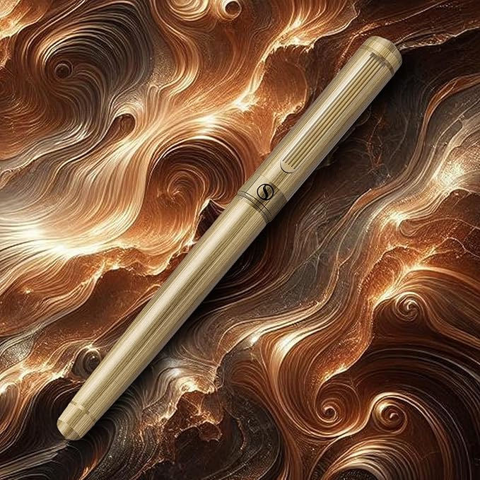 Scriveiner Bronze Rollerball Pen - Stunning Luxury Pen, Schmidt Ink Refill, Best Roller Ball Gift Set for Men & Women, Professional, Executive Office, Nice Pens