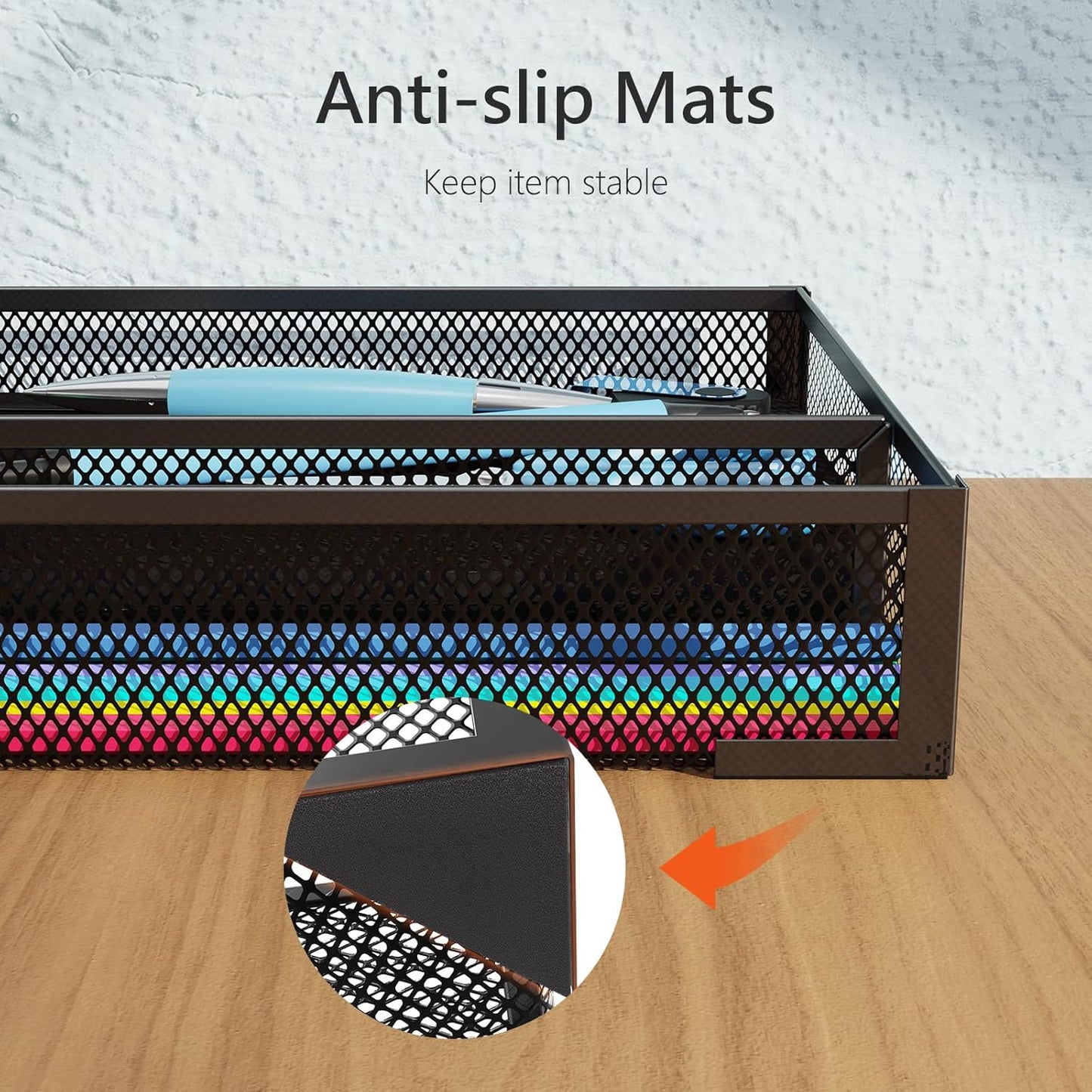 Desk Drawer Organizer, Office Desk Organizer Tray with 5 Dividers, Pen Pencil Drawer Organizer for Office Supplies, Desktop, Bathroom, Kitchen, Makeup, Vanity ﻿