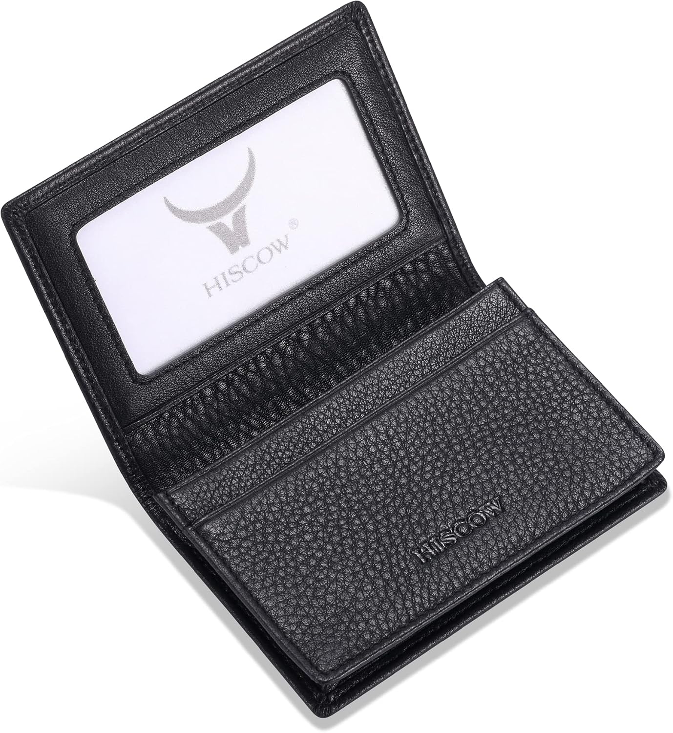 Leather Business Card Case Holder for Men & Women, Italian Calfskin