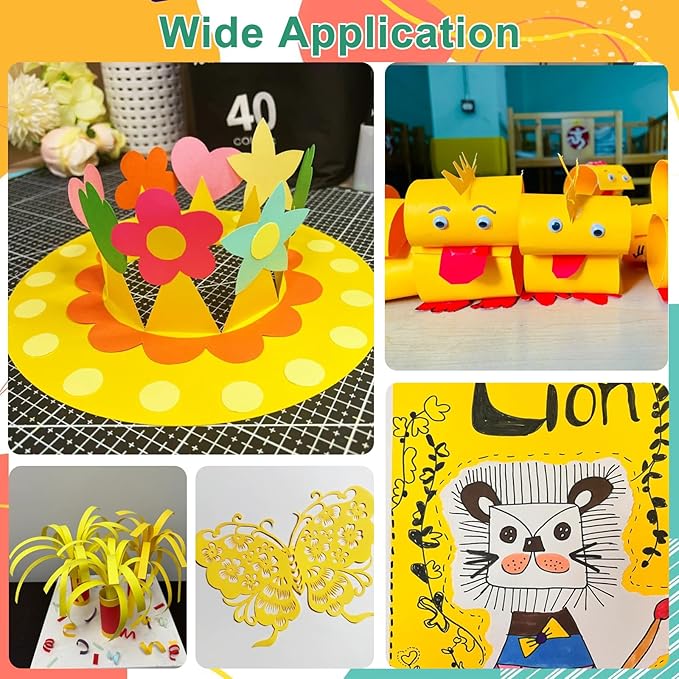 OcePor 100 Sheets Yellow Cardstock Paper, Colored Printer Paper 8.5 x 11, Card Stock Thick Construction for Craft,Scrapbook，Office Printing, Invitations, Certificates，92 lb/250gsm