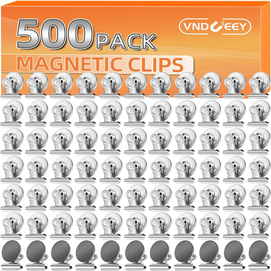 VNDUEEY 500 Pack Fridge Magnets Magnetic Clips, Whiteboard Magnets Refrigerator Magne, Magnetic Paper Clip Holder, Strong Magnet Clips for Home, Office, Teaching, School Locker
