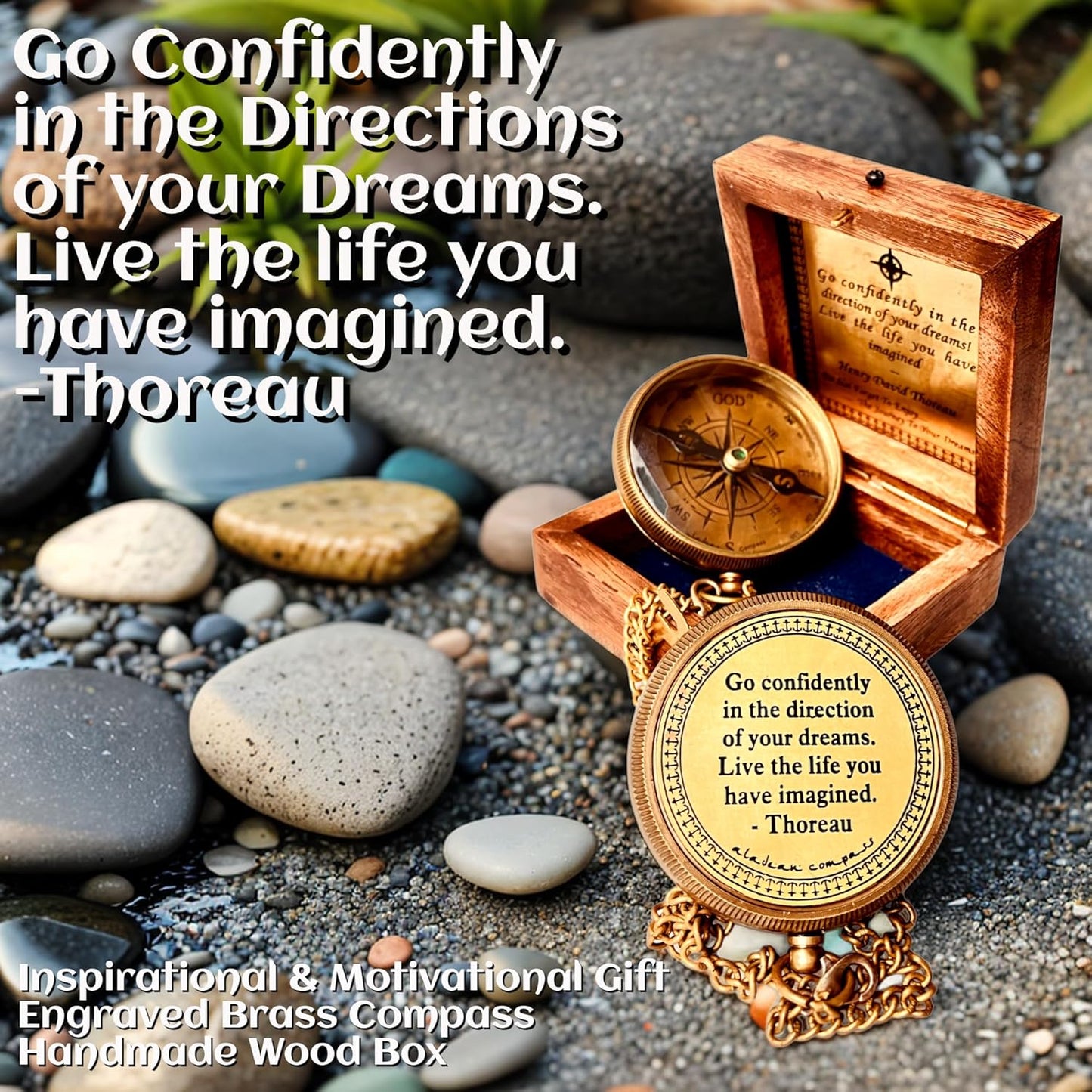 Gift for Son from Mom Dad | Engraved Compass 2" - Father to Son Gifts, Mom to Son Gifts for Graduation 2025, Birthday Baptism Confirmation Communion