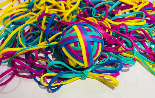 Rubber Bands, Size 64 (3 1/2" x 1/4"), Colorful Elastic Stretchable Non Latex Rubber Bands Rubber Band Bulk, Elastic Band Loops for File Folders Bank Paper Bills Money, General Purpose, 1/4 Pound Bag