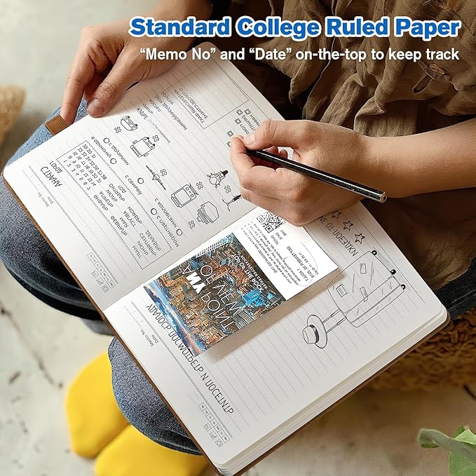 Notebook Journal for Women Men: Leather Journal for Writing, Hardcover College Ruled Journals Notebooks with Thick Paper, Large A4 Daily Journal for Travel, Diary, Gifts for Teens, 8.5"×11", Blue