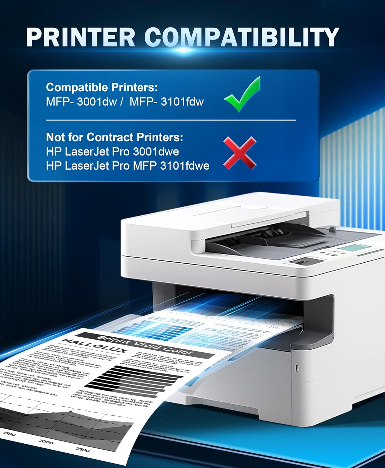 HALLOLUX 138A Black Laserjet Toner Cartridge (with Chip) Compatible Replacement for HP 138A W1380A 138X W1380X for HP Laserjet Pro 3001dw MFP 3101fdw 3001fdw Printer Ink (2 Pack Black, 138A Toner)