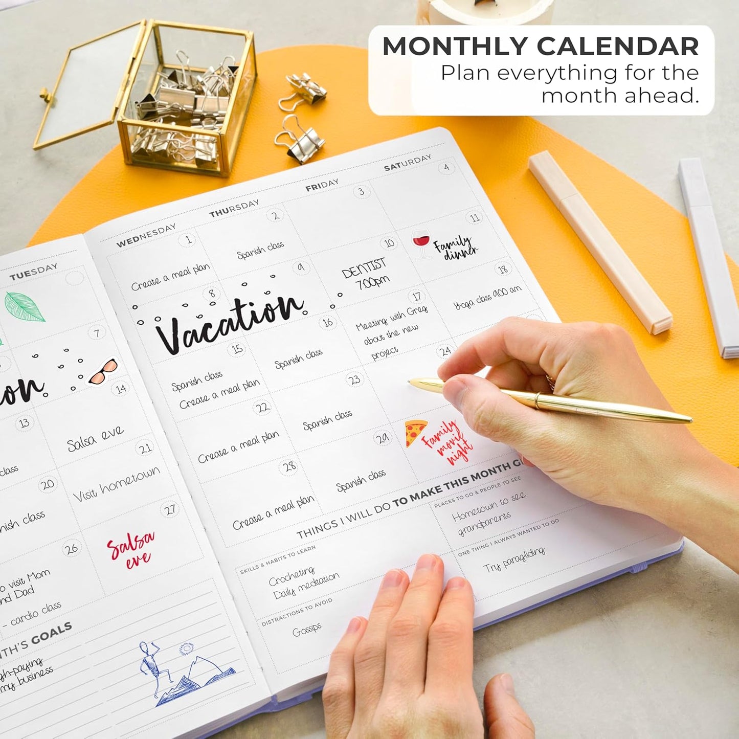 Clever Fox Planner PRO Light – Weekly & Monthly Life Planner to Increase Productivity, Time Management and Hit Your Goals, 8.5x11″ (Lavender)