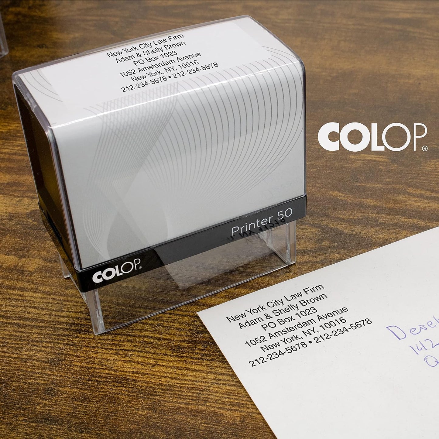 COLOP Extra Large Size Self Inking Custom Text Stamp - Choose from Many Fonts & 15 Ink Colors